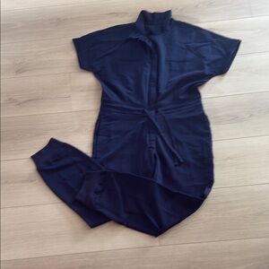 Mandela navy Jumpsuit with Drawstring Waist